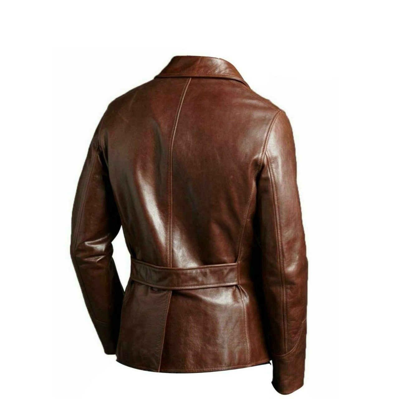 Men's Italian Style Real Antique Leather Coat Brown/Black