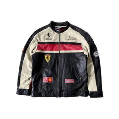 Ferrari Premium Racing Moto Leather Jacket