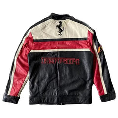 Ferrari Premium Racing Moto Leather Jacket