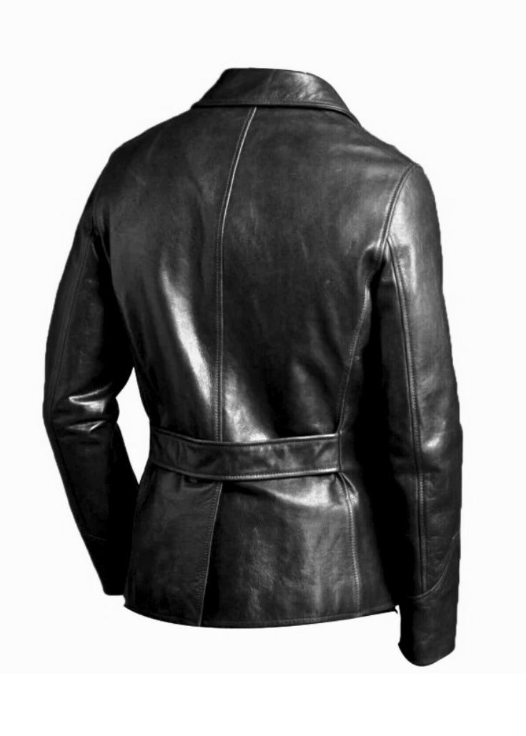 Men's Italian Style Real Antique Leather Coat Brown/Black