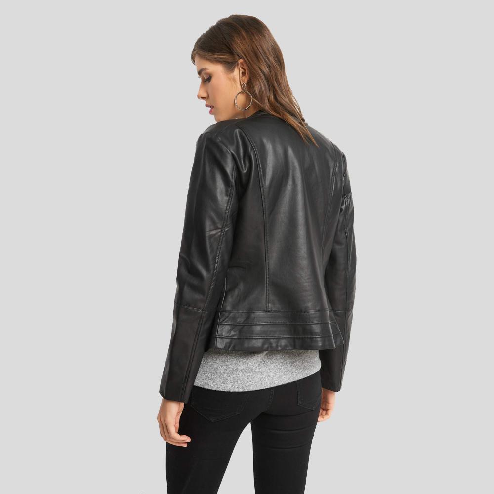 Women's Cora Black Biker Leather Jacket