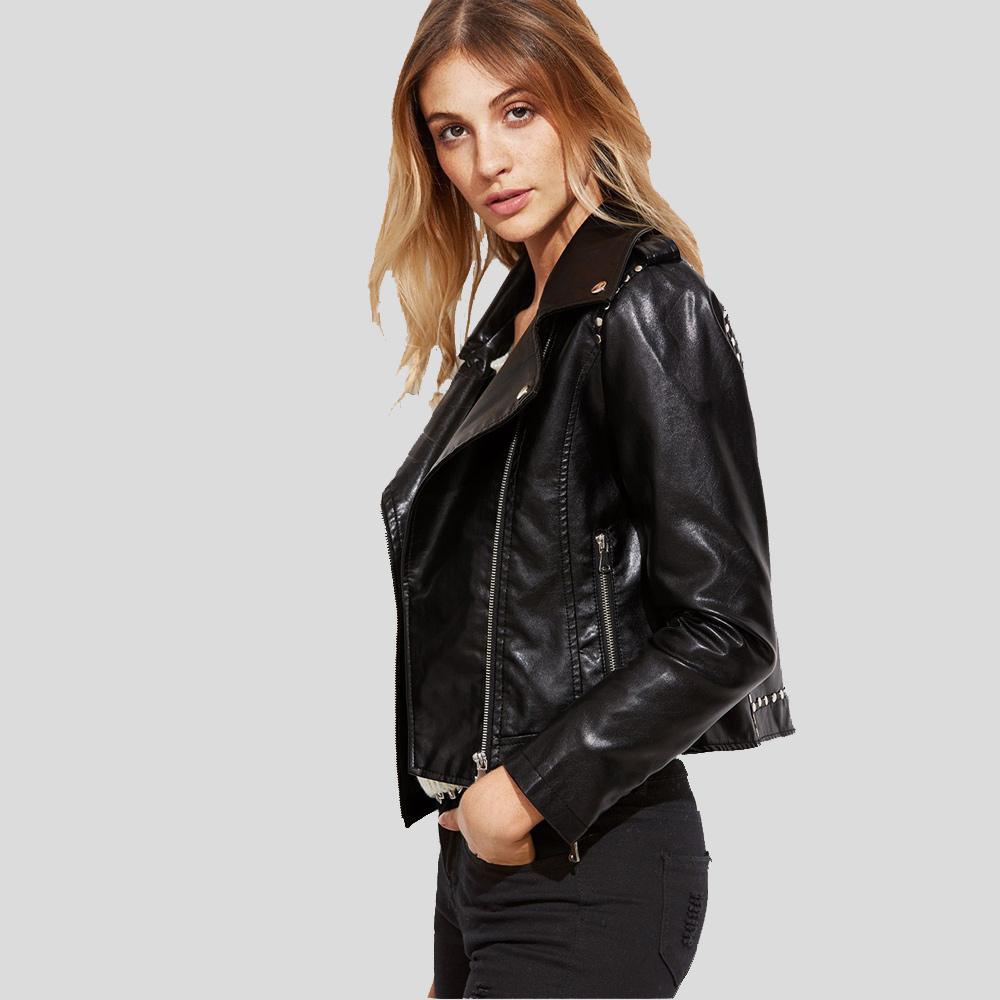 Scarlett Black Biker Leather Jacket